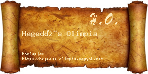 Hegedűs Olimpia névjegykártya